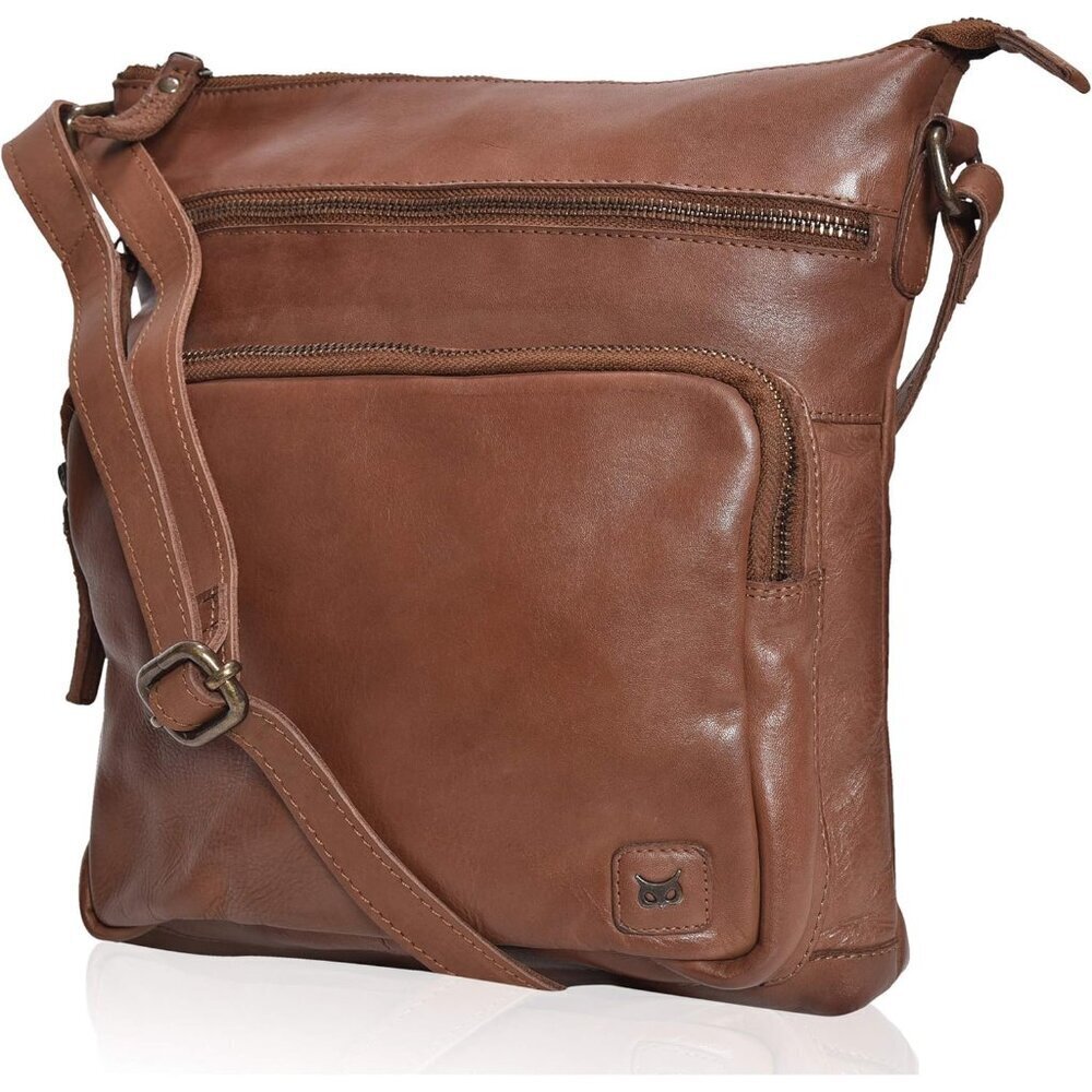 Leather Crossbody Bag Women Handmade Vintage Trendy Zipper Space